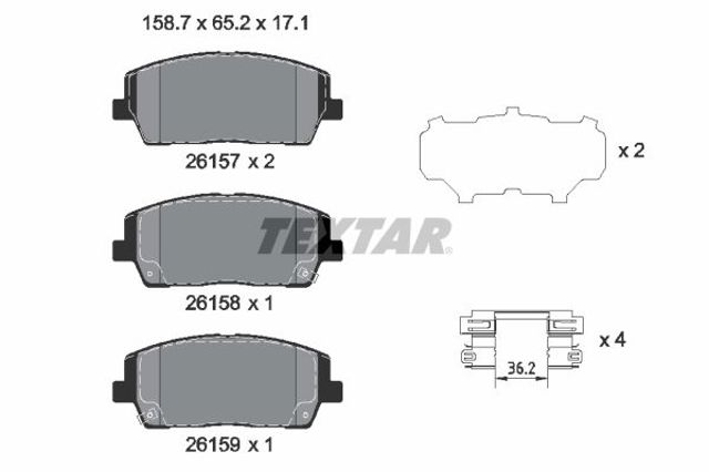 Колодки передние 2615701 TEXTAR