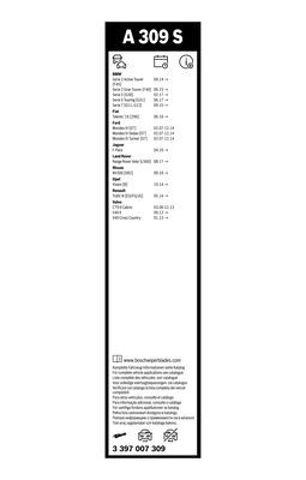 3397007309 BOSCH Щетка-дворник лобового стекла, комплект из 2 шт. купить в Житомир