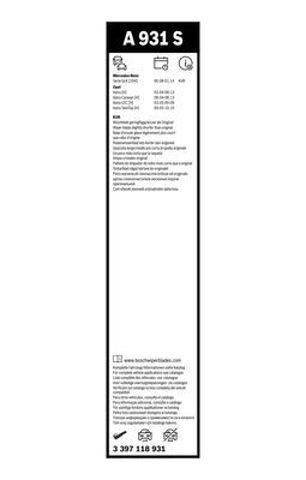 3397118931 BOSCH Щетка-дворник лобового стекла, комплект из 2 шт. купить в Кривой Рог