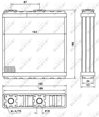 Радиатор отопителя салона 52098 NRF