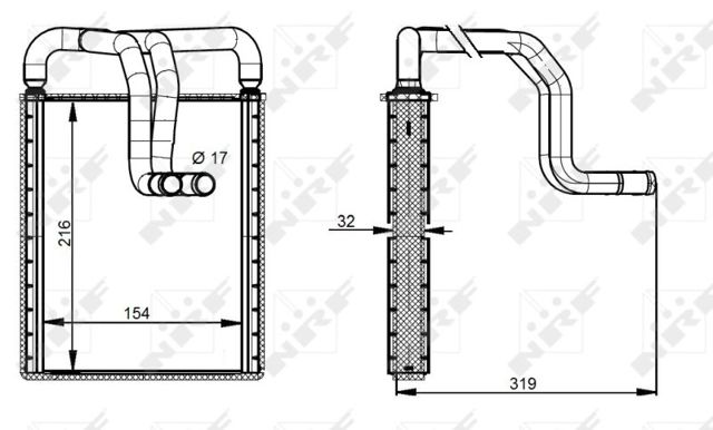 NRF 54335 Радиатор печки (отопителя) в наличии Одесса
