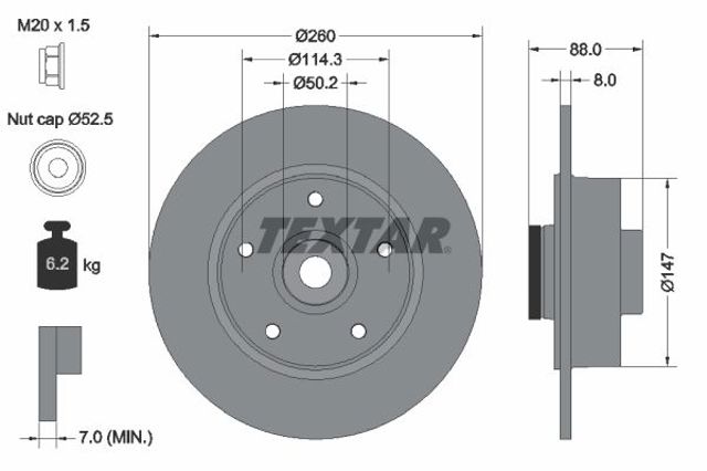 Диск тормозной задний 92196003 TEXTAR