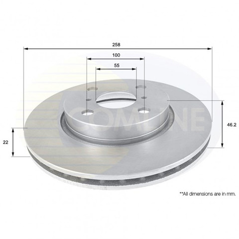 Диск тормозной передний ADC01133V COMLINE