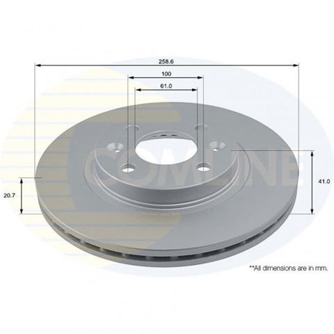 Тормоз дисковый передний ADC1507V COMLINE
