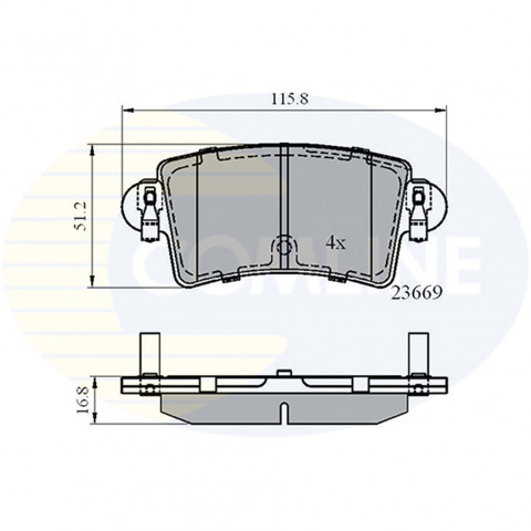 Задние дисковые колодки CBP01036 COMLINE