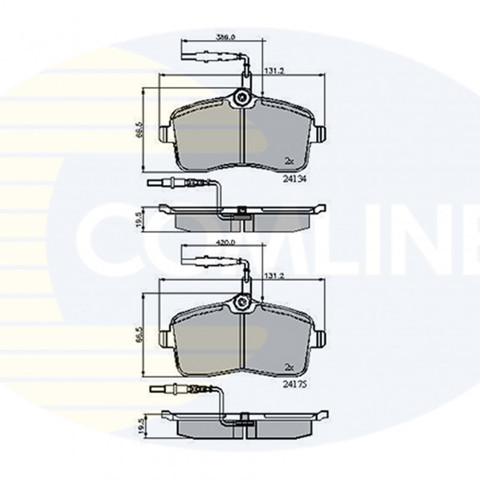 Передние тормозные колодки CBP11250 COMLINE