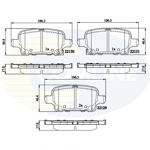 Задние дисковые колодки CBP32307 COMLINE