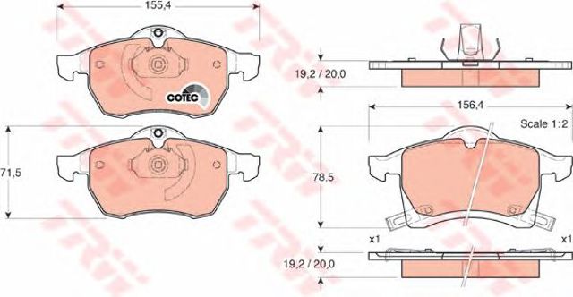 TRW GDB1350 Колодки тормозные передние дисковые в наличии Ровно