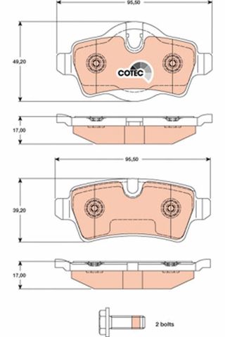Задние колодки GDB1766 TRW