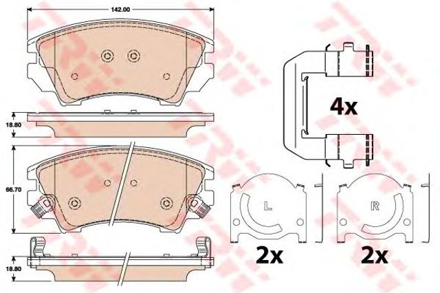 Колодки тормозные передние дисковые Opel Astra J
