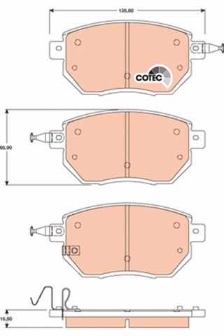 GDB3416 TRW Передние тормозные колодки купить в Чернигов
