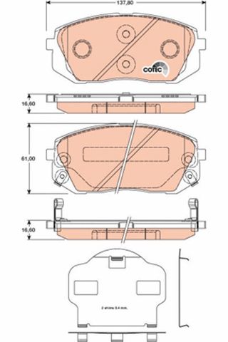 TRW GDB3461 Передние тормозные колодки в наличии Харьков