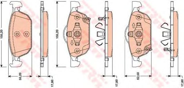 GDB3476 TRW Передние тормозные колодки купить в Полтава