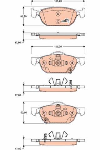 TRW GDB3476 Колодки тормозные передние дисковые в наличии Черкассы