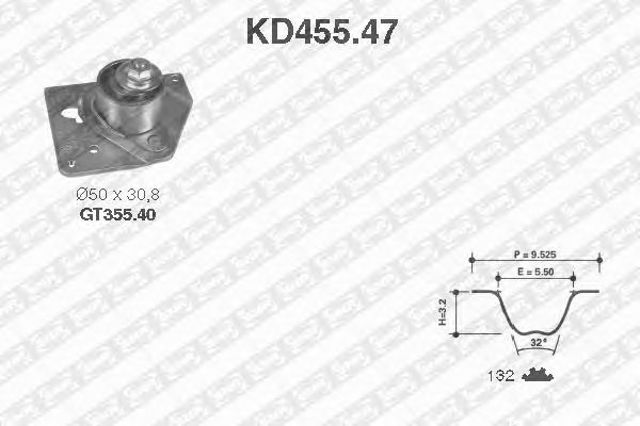ГРМ ремни, комплект KD45547 SNR