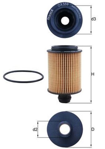 MAHLE OX559D Фильтр масляный в наличии Хмельницкий