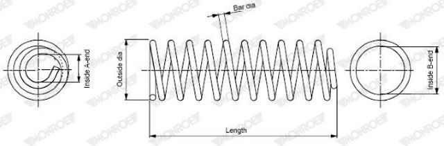 Пружина амортизатора SP3602 MONROE