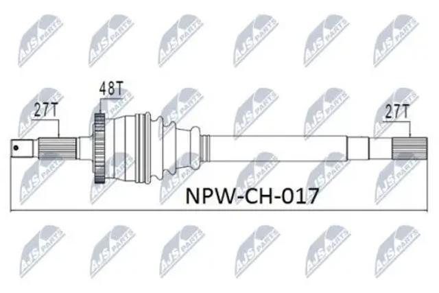 Полуось передняя левая NPWCH017 NTY