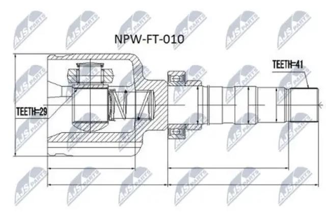Шарнир привода внутренний NPWFT010 NTY