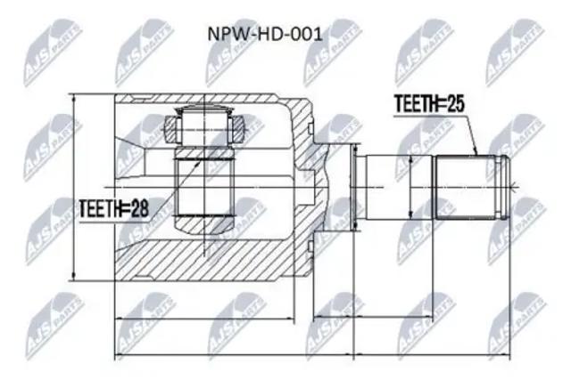 Шарнир угловых скоростей передний левый NPWHD001 NTY