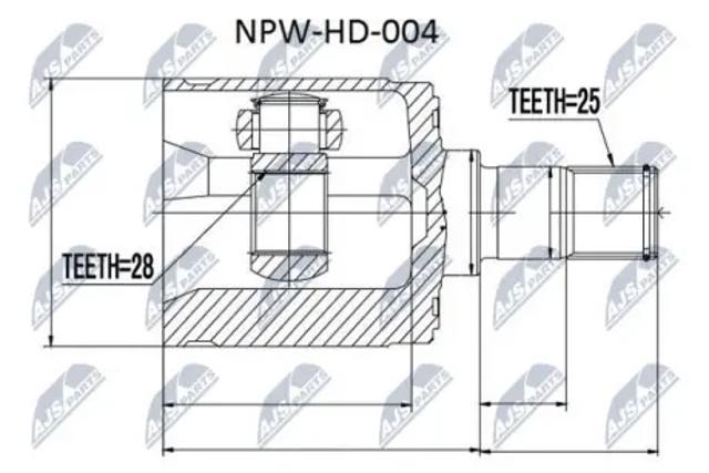 ШРУС внутренний передний правый NPWHD004 NTY