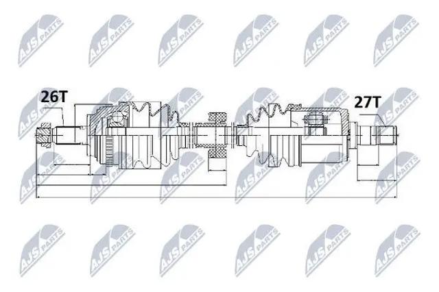 Вал приводной правый NPWHD025 NTY