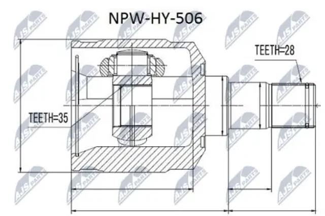Граната внутренняя передняя левая NPWHY506 NTY