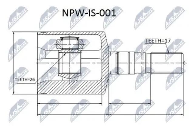 Шарнир привода внутренний NPWIS001 NTY