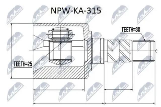 Граната внутренняя передняя левая NPWKA315 NTY