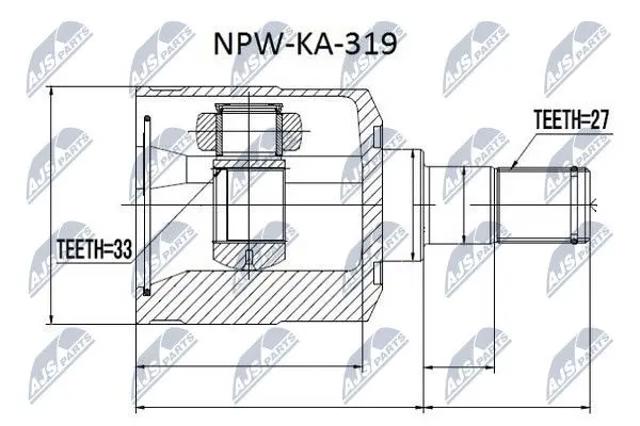 NTY NPWKA319 ШРУС наружный передний в наличии Полтава