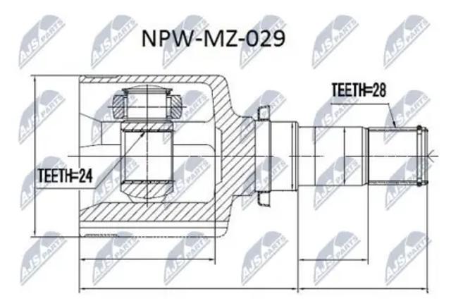 Шарнир угловых скоростей передний левый NPWMZ029 NTY
