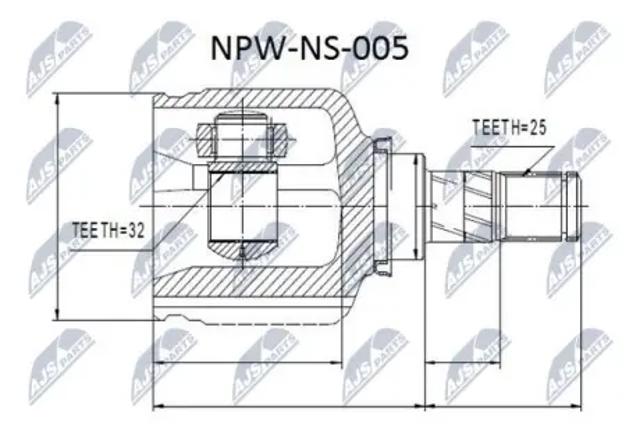 ШРУС внутренний передний левый NPWNS005 NTY