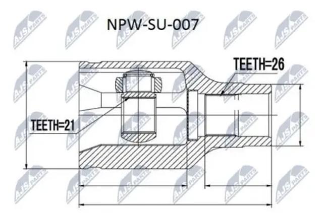 ШРУС внутренний передний правый NPWSU007 NTY