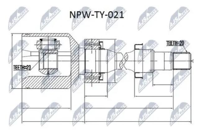 Граната внутренняя передняя правая NPWTY021 NTY