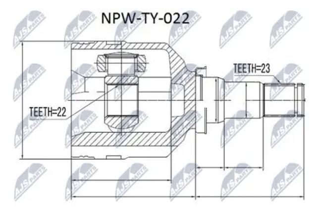 Шарнир угловых скоростей внутренний передний NPWTY022 NTY