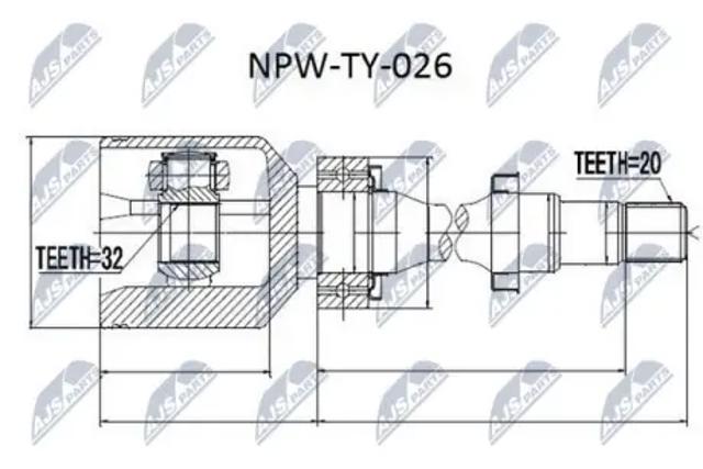 ШРУС внутренний передний правый NPWTY026 NTY