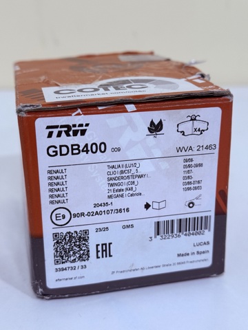 TRW GDB400 Передние тормозные колодки в наличии Хмельницкий