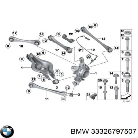 33326797507 BMW Цапфа (поворотный кулак) задний левый купить в Винница
