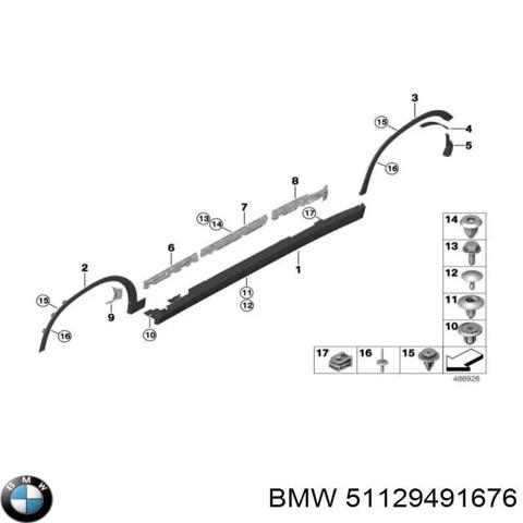 51129491676 BMW Расширитель (накладка) арки заднего крыла правый купить в Кривой Рог
