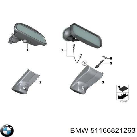 51166821263 BMW Зеркало салона внутреннее купить в Харьков