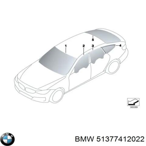 BMW 51377412022 Стекло кузова (багажного отсека) правое в наличии Ирпень