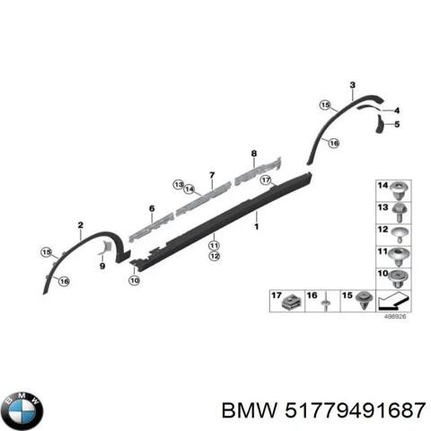 51779491687 BMW Накладка (молдинг) порога наружная левая купить в Одесса