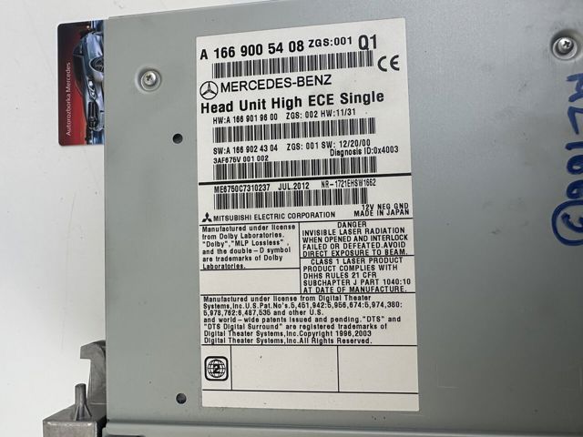 MERCEDES A1669005408 в наличии Днепр