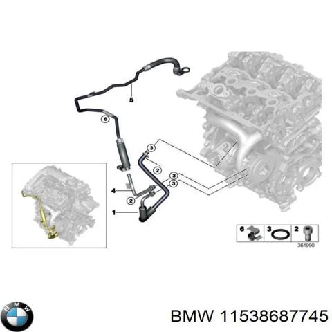 11538687745 BMW Шланг (патрубок) жидкостного охлаждения турбины, обратка купить в Львов