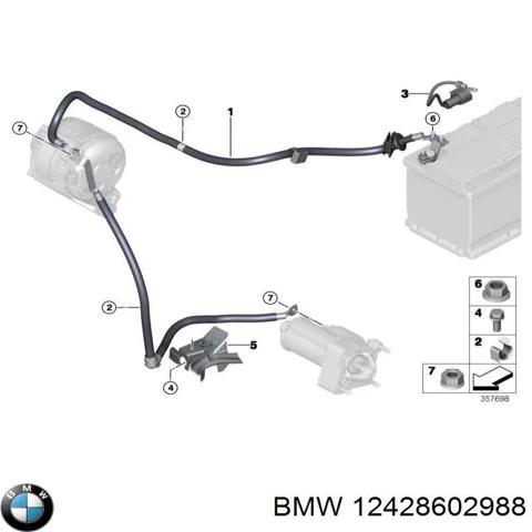 Кабель положительной клемы аккумулятора (АКБ) 12428602988 BMW