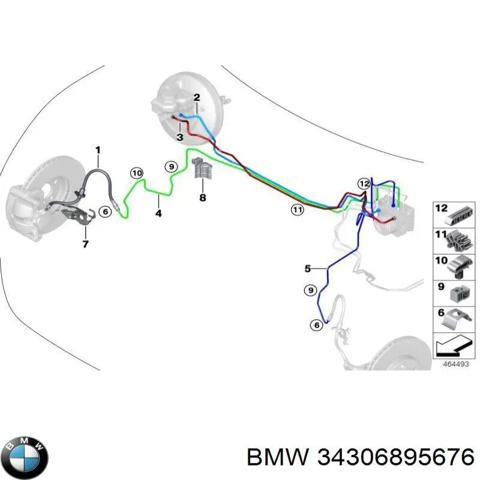 Гибкая тормозная трубка передняя 34306895676 BMW