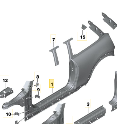 Кузовщина левая 41007387953 BMW