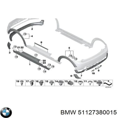 51127380015 BMW Спойлер заднего бампера купить в Днепр