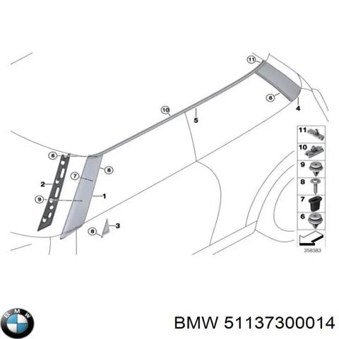 BMW 51137300014 Накладка стойки кузова внешняя задняя правая в наличии Ужгород