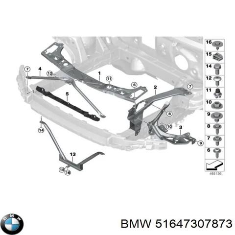 BMW 51647307873 Суппорт радиатора левый (монтажная панель крепления фар) в наличии Львов
